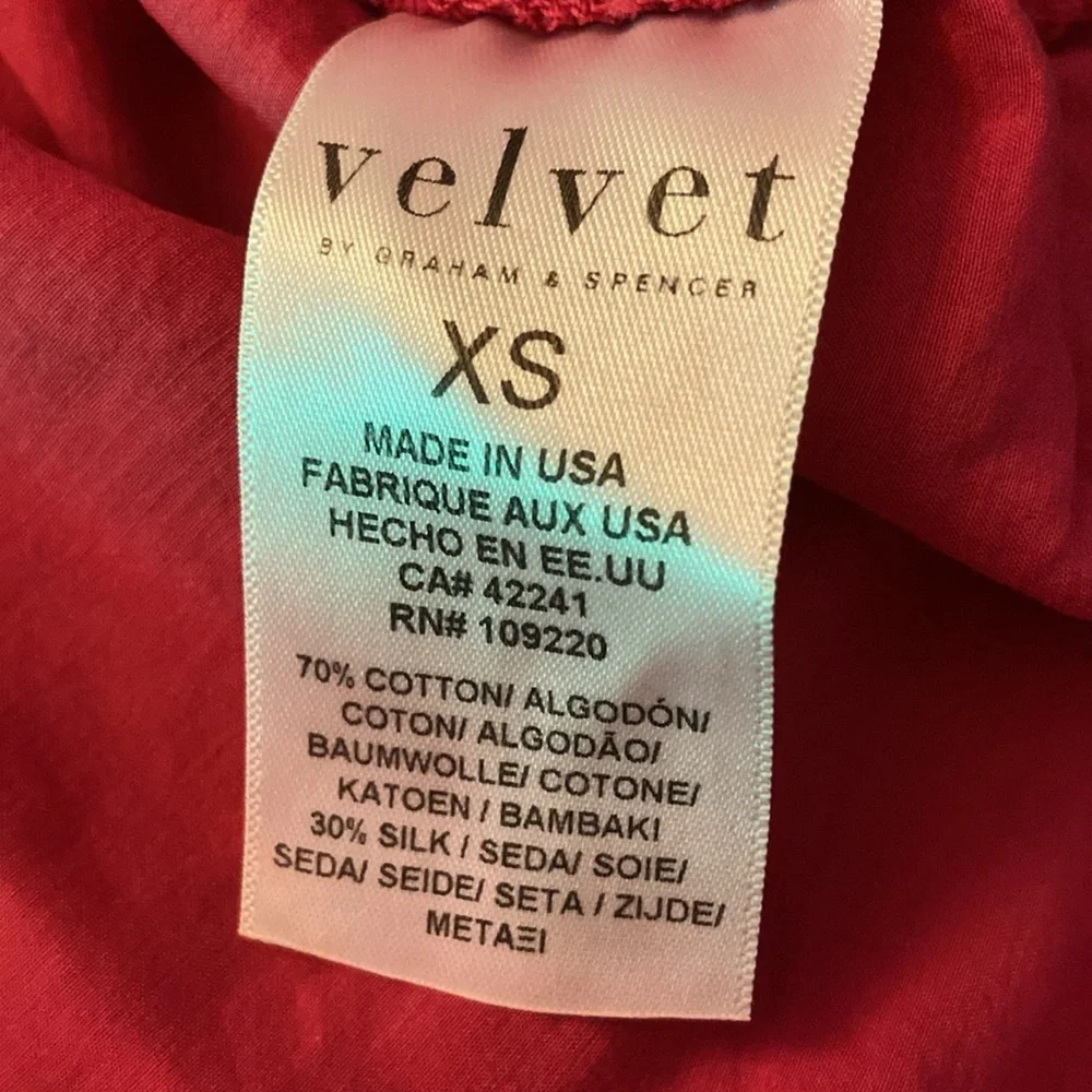 VELVET By Graham and Spencer Ruffle Sleeve Short Sleeve Top Blouse XS Romantic - Picture 6 of 6